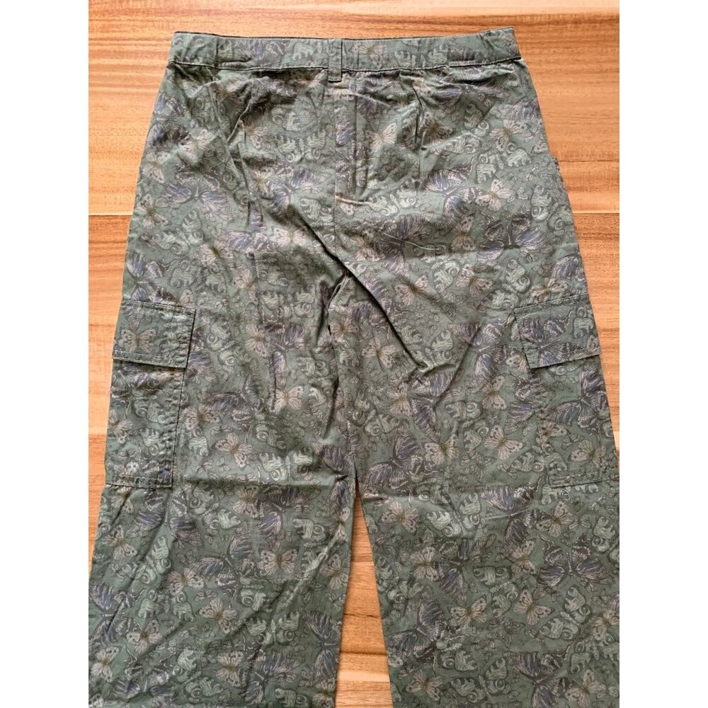 Art Class Junior Girls Cargo Pants Green Butterfly Pattern Pockets Size XL (14) - Picture 5 of 9